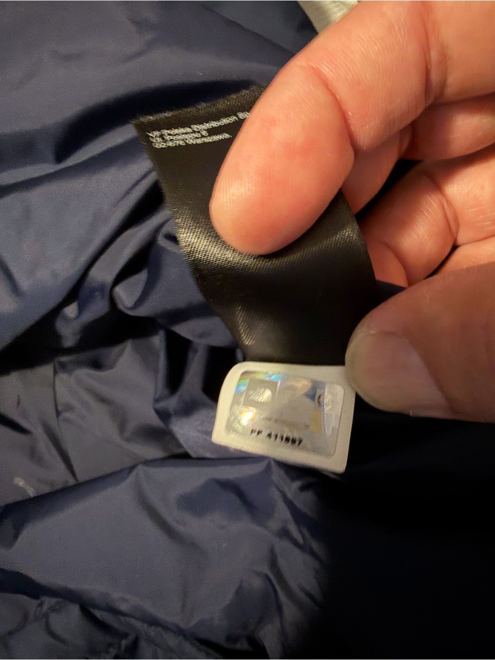 The North Face Blue Puffer Jacket with Orange Trim - Picture 6 of 6